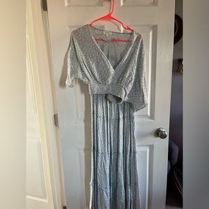 Floral matching skirt and crop set